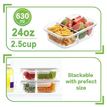 Durable 10 Pack Glass Meal Prep Containers - Leak Proof Design