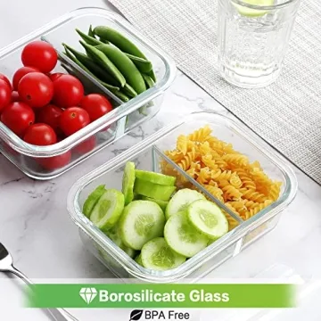 Durable 10 Pack Glass Meal Prep Containers - Leak Proof Design