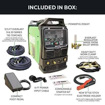Everlast PowerTIG 255EXT Digital AC/DC TIG Stick Pulse Inverter Welder 110v/220v Dual Voltage