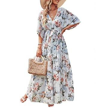 ANRABESS Women's Boho Floral Maxi Dress - Elegant Summer Style