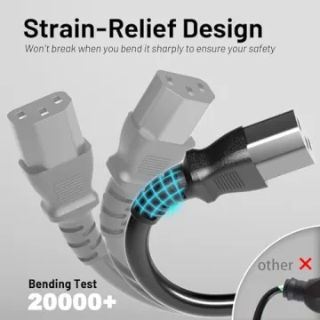 Reliable 5ft AC Power Cord for Electronics & Gaming