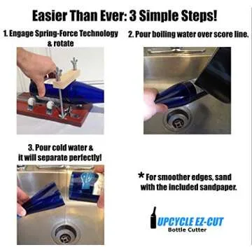 Glass Bottle Cutter SelfScoring System: New Precision Bottle Cutting Machine for Perfect Cuts, Spring-Force Technology