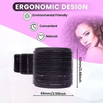 MIRZIANS Self-Holding Velcro Heatless Hair Rollers with Clips - Perfect Curls and Volume for All Hai...