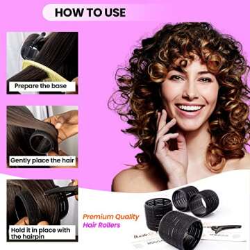 MIRZIANS Self-Holding Heatless Hair Rollers for Volume