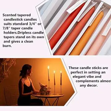 Citrus Scented Gradient Taper Candles for Any Occasion