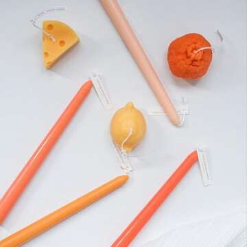 4 PCS Citrus Scented Orange Gradient Color Scented Taper Candles Smokeless Candle Long Candles Wax Colored Taper Candles for Decor Wedding,Festival and Special Occasions,10 INCH