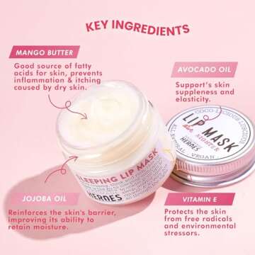 100% Natural Lip Butter Sleeping Lip Mask, Overnight Lip Moisturizer and Conditioner for Dry Lips. Intensive Lip Balm and Lip Therapy Skin Care with Mango butter (Original All Nighter)