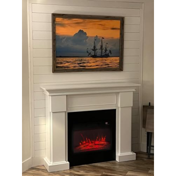 55 Inch Electric Fireplace with Mantel Remote Control