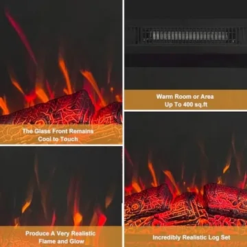 55 Inch Electric Fireplace with Mantel Remote Control