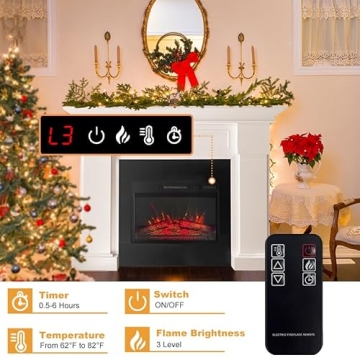 55 Inch Electric Fireplace with Mantel Remote Control