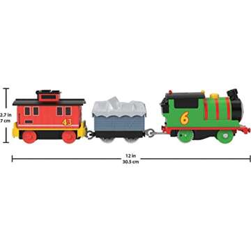 Thomas & Friends Motorized Toy Train Percy Engine & Brake Car Bruno Rail Vehicle for Preschool Prete...