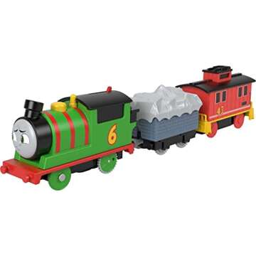 Thomas & Friends Motorized Toy Train Percy Engine & Brake Car Bruno Rail Vehicle for Preschool Pretend Play Kids Ages 3+ Years
