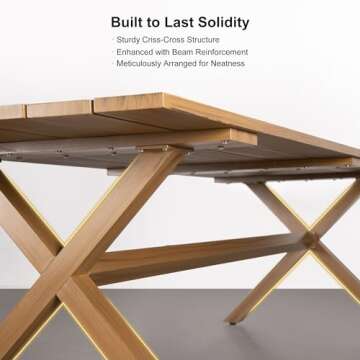 PURPLE LEAF 11 Pieces Patio Dining Set Wicker Outdoor Furniture Rectangular Table and Chairs Set for Garden Deck Teak-Finish Aluminum Frame Backyard Kitchen Set, Cushions and Pillows Included