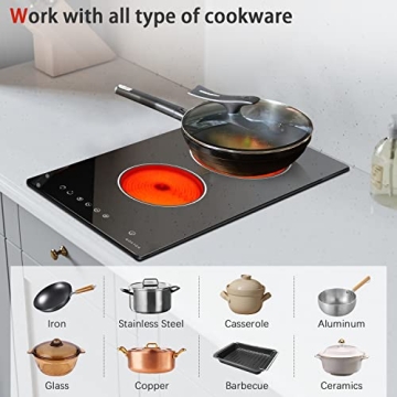 Noxton 12 Inch 2 Burner Electric Cooktop with Touch Control