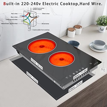 Noxton 12 Inch 2 Burner Electric Cooktop with Touch Control