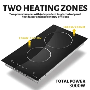 Noxton 12 Inch 2 Burner Electric Cooktop with Touch Control