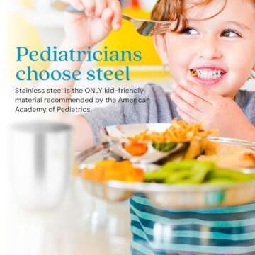 Durable Ahimsa Kid's Stainless Steel Plates - Set of 4