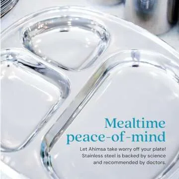 Durable Ahimsa Kid's Stainless Steel Plates - Set of 4