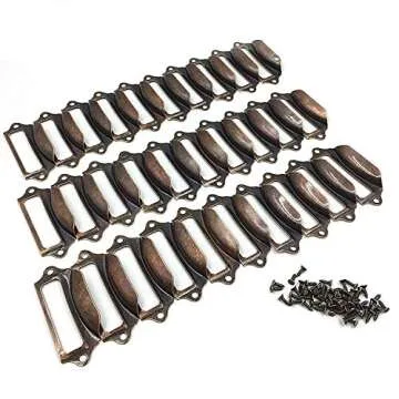 DD-life Office Library File Drawer Tag Frame Label Holder Pull Handle 30Pcs (Copper)