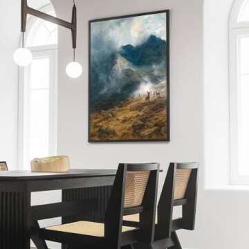 Oil Painting Vintage Poster of Scottish Highlands Deer Scotland Landscape Scenery | 11x17 12x18 16x24 24x36 Antique Print | Unframed Wall Art | Old Style Gift | Rustic Home Office Decor