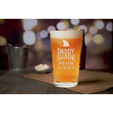 NeeNoNex Daddy Shark Beer Pint for Father’s Day Gift
