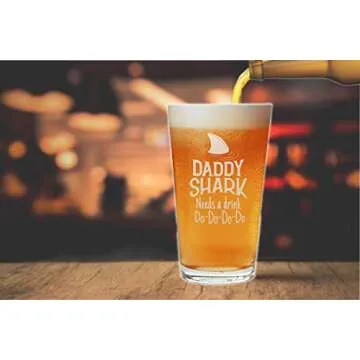 NeeNoNex Daddy Shark Beer Pint for Father’s Day Gift