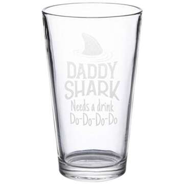 NeeNoNex Daddy Shark Beer Pint for Father’s Day Gift