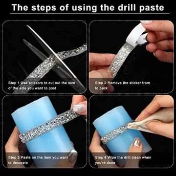 3 Yards Resin Rhinestone Ribbons Self Adhesive Diamond Christmas Ribbon Crystal Ribbon Roll Glitter Resin Diamond Belt Bling Rhinestone Ribbon(0.4 Inch,Silver AB Color)