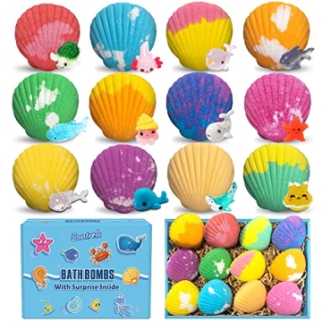 Kids Bath Bombs with Surprise Toys Inside - 12 Pack Gift Set