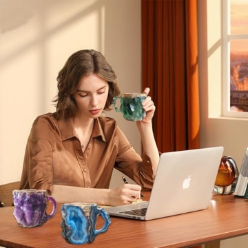 Mineral Crystal Coffee Mug - Unique Blue Gift