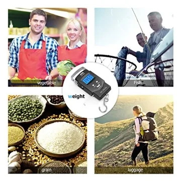 Dr.meter Fish Scale with Backlit LCD - 110lb Capacity