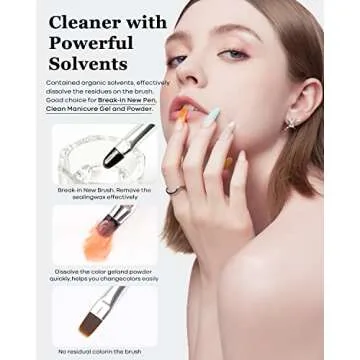 Modelones Nail Art Brush Cleaner & Restorer for Gel Polish/Nail Extension Gel/Nail Art Liner/Dip Powder/Acrylic Powder Manicure Brush DIY Salon at Home - 80ml/2.71 Fl.Oz