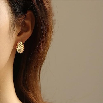 Stylish HESSAWELL Twisted Stud Earrings for Women