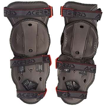 Acerbis Impact EVO Knee/Shin Guards - Black/Red, Durable & Comfortable Protection