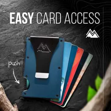 Mountain Voyage Minimalist Wallet for Men & Women - Slim RFID Wallet, Scratch Resistant, Credit Card Holder & Money Clip, Easily Removable Money & Cards, Mens & Womens Wallets (Matte Navy Blue)