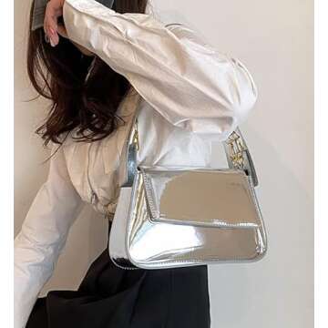 Chic Patent Leather Hobo Bag for Trendy Women 2024