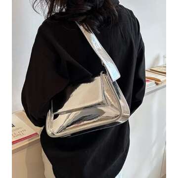 Chic Patent Leather Hobo Bag for Trendy Women 2024