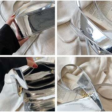 Chic Patent Leather Hobo Bag for Trendy Women 2024