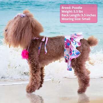 KYEESE Dogs Bikini for Small Dogs Floral Dog Beach Swimsuit Dog Tutu Dresses Dogs Clothes for Summer, Floral, L