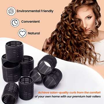 MIRZIANS 33PCS Heatless Hair Rollers Set with 15 Clips- Velcro Hair Curlers for Salon-worthy Curls- Hair Rollers for Long Hair Short Hair No Heat Rollers