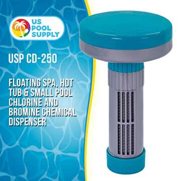 U.S. Pool Supply Floating Spa, Hot Tub & Small Pool Chlorine and Bromine Chemical Dispenser - Holds ...