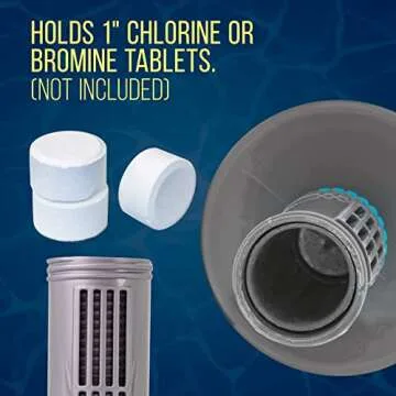 U.S. Pool Supply Floating Spa, Hot Tub & Small Pool Chlorine and Bromine Chemical Dispenser - Holds 1" Tablets, 13 Flow Level Control Setting