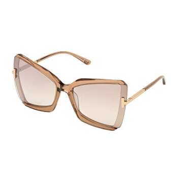 Tom Ford FT0766 Shiny Beige 57G FT0766 Butterfly Sunglasses Lens Category 2 Siz