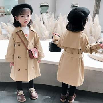 TAOJIAN Baby Girls Stylish Trench Jacket - Perfect for All Seasons