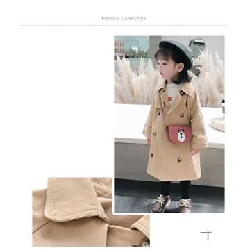 TAOJIAN Baby Girls Stylish Trench Jacket - Perfect for All Seasons