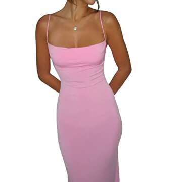 COTUMEl Women's Summer Vintage Spaghetti Strap Dress