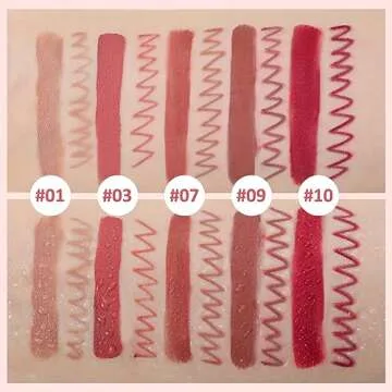 Boobeen Liquid Matte Lipstick and Lip Line Pencil Set, Nude Red Lip Makeup Longwear Waterproof Lipliner Pens & Velvet Lip Stain Lip Gloss Smooth Matte Lip Color Make Up Gift Set (#10)