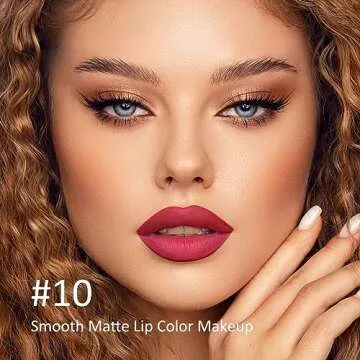 Boobeen Liquid Matte Lipstick and Lip Line Pencil Set, Nude Red Lip Makeup Longwear Waterproof Lipliner Pens & Velvet Lip Stain Lip Gloss Smooth Matte Lip Color Make Up Gift Set (#10)