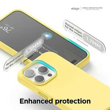 elago Liquid Silicone Case Compatible with iPhone 15 Pro Max, Premium Silicone, Full Body Protection Case [4-Layer Anti-Shock Structure], Soft Microfiber Lining Yellow