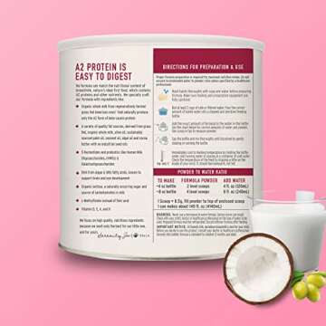 Serenity Kids 12+ Months Toddler Milk Formula Powder - Grass Fed Organic A2 Whole Milk - 12.7oz Can - Clean Label Project Purity Award Certified - 1 Count - Toddler Formula